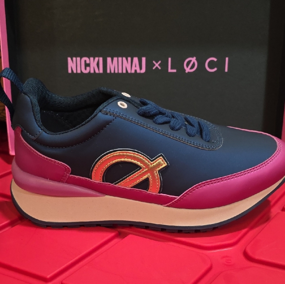 NIB Nicki Minaj X LOCI Fusion Navy and Pink Sneakers Size 6.5